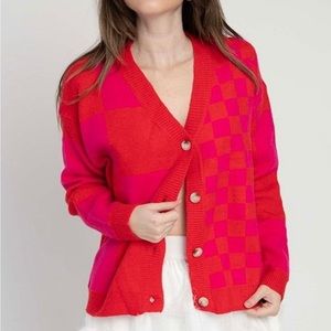 Pink/red multi-print cardigan! Perfect for Valentine’s Day and superrrrr cozy!!!